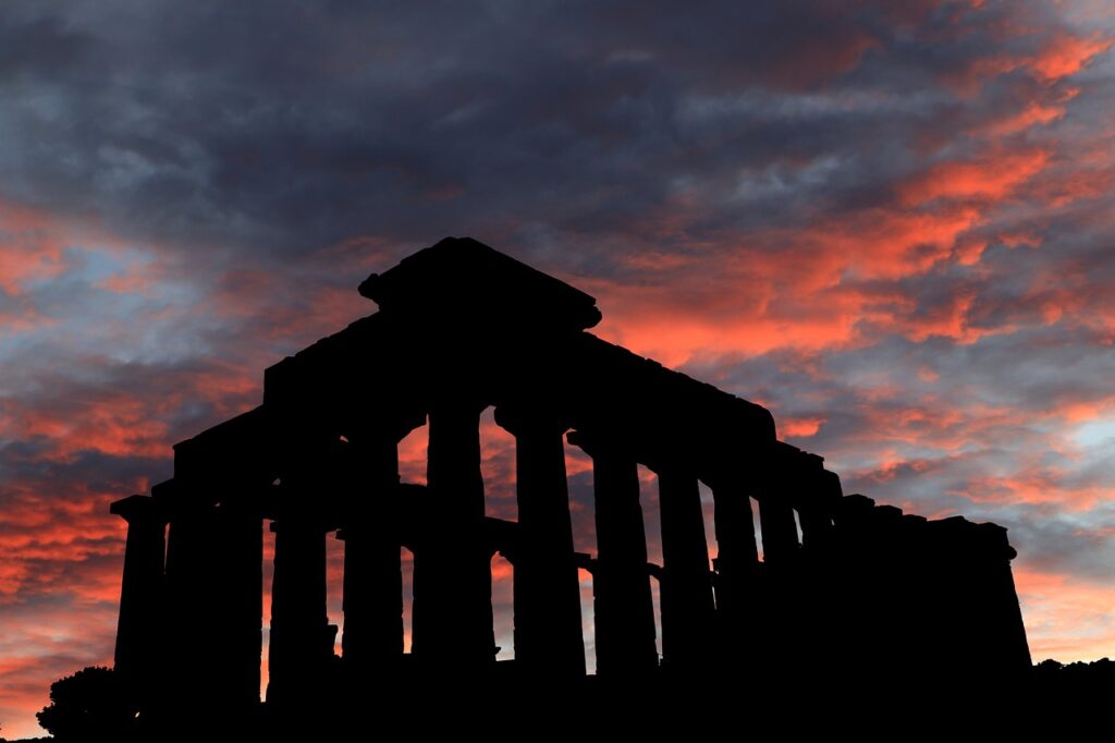 tempio tramonto